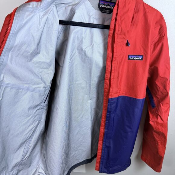 Patagonia Jacket Torrentshell H2NO Red Blue Small Windbreaker Hood Coat Men - Picture 10 of 12